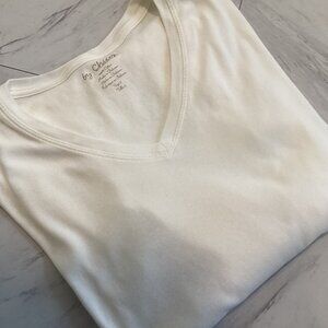 SPRING GIVE AWAY SALE! Chicos V- Neck 100% Cotton French Vanilla Tee
